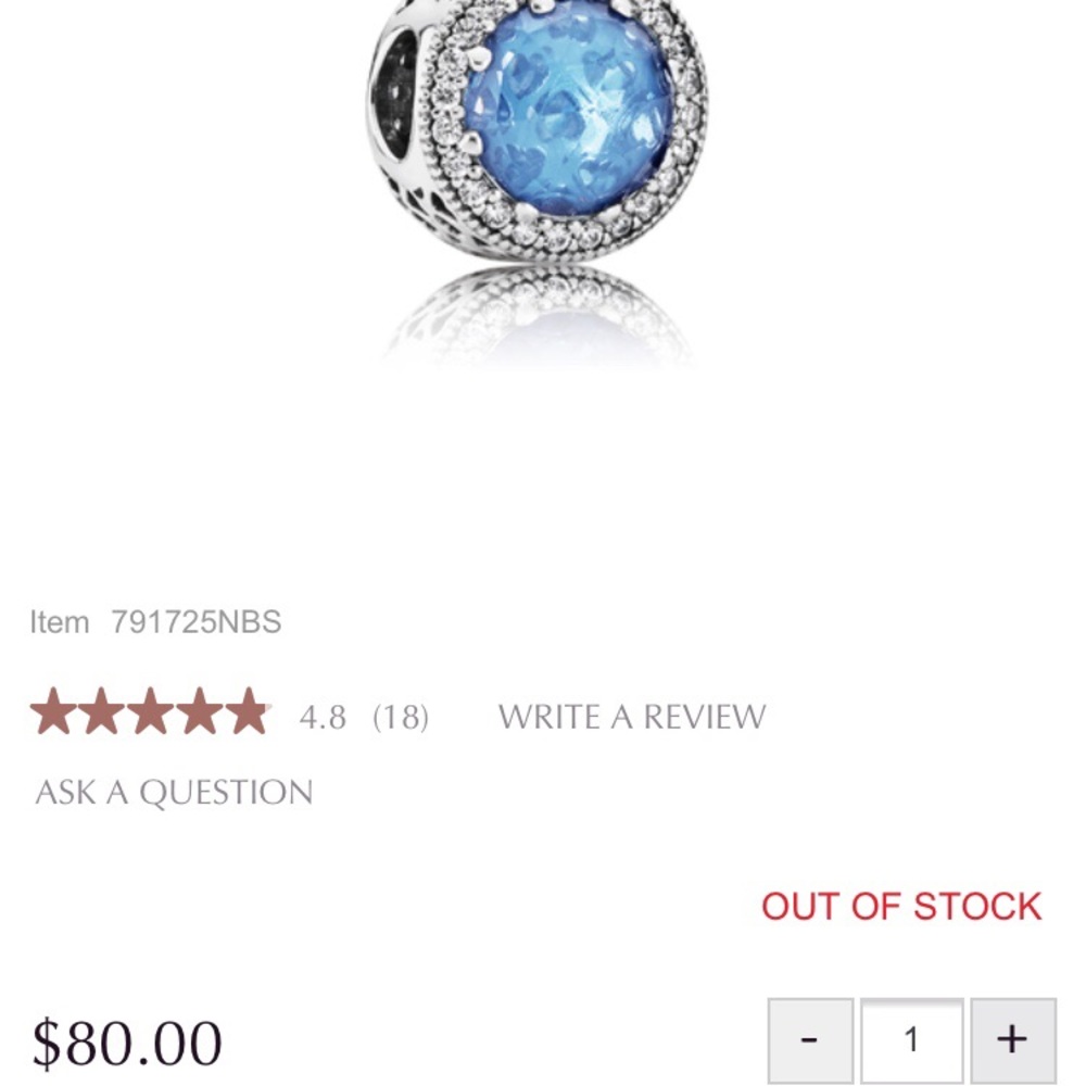 Pandora charm radiant hearts sky blue Cryst
